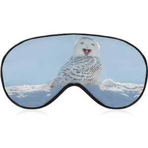 Animals in the Wild Snowy Uwl gapende ooglapje blinddoek, slaap oogmasker voor mannen vrouwen tieners kinderen, nacht slaap oogschaduw cover comfort voor reizen yoga dutje