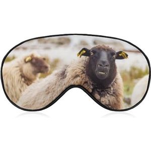 Landbouwdier Mooie Leuke Schapen Ooglapje Blinddoek, Slaap Oogmasker voor Mannen Vrouwen Tieners Kinderen, Nachtslaap Oogschaduw Cover Comfort voor Reizen Yoga Nap