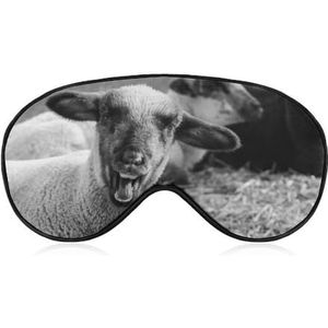 Agrarische dieren schattige gekke schapen ooglapje blinddoek, slaap oogmasker voor mannen vrouwen tieners kinderen, nacht slaap oogschaduw cover comfort voor reizen yoga dutje