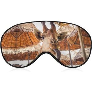 Wild Animal Weird Funny Giraffe Eye-Patch Blinddoek, Slaap Oogmasker voor Mannen Vrouwen Tieners Kinderen, Nachtslaap Oogschaduw Cover Comfort voor Reizen Yoga Nap