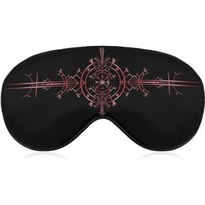 Magic Viking Vegvisir Zwart Rood Ooglapje Blinddoek, Slaap Oogmasker voor Mannen Vrouwen Tieners Kinderen, Nachtslaap Oogschaduw Cover Comfort voor Reizen Yoga Nap