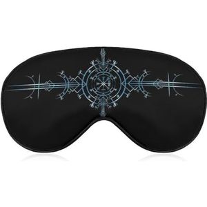 Magic Viking Vegvisir Zwart Blauw Ooglapje Blinddoek, Slaap Oogmasker voor Mannen Vrouwen Tieners Kinderen, Nachtslaap Oogschaduw Cover Comfort voor Reizen Yoga Nap