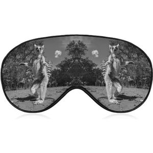 Grappig dier ringstaartlimmer dans ooglapje blinddoek, slaap oogmasker voor mannen vrouwen tieners kinderen, nacht slaap oogschaduw cover comfort voor reizen yoga dutje