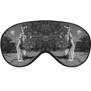 Grappig dier ringstaartlimmer dans ooglapje blinddoek, slaap oogmasker voor mannen vrouwen tieners kinderen, nacht slaap oogschaduw cover comfort voor reizen yoga dutje