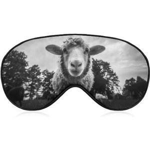 Landbouwdieren schapen tegen de hemel ooglapje blinddoek, slaapmasker voor mannen, vrouwen, tieners, kinderen, nachtrust, oogschaduw, bedekking, comfort voor reizen, yoga, dutje
