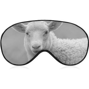 Wit lam schapen schattig dier ooglapje blinddoek, slaap oogmasker voor mannen vrouwen tieners kinderen, nacht slaap oogschaduw cover comfort voor reizen yoga dutje