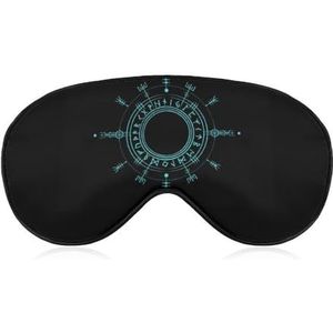 Viking Runenblauw kompas ooglapje blinddoek, slaapmasker voor mannen, vrouwen, tieners, kinderen, nachtrust, oogschaduw, bedekking, comfort voor reizen, yoga, dutje