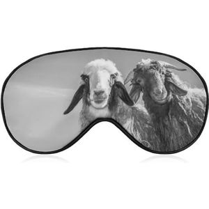 Twee schattige schapen schattige dieren ooglapje blinddoek, slaap oogmasker voor mannen vrouwen tieners kinderen, nacht slaap oogschaduw cover comfort voor reizen yoga dutje