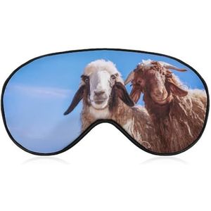 Twee schattige schapen ooglapje blinddoek, slaapmasker voor mannen, vrouwen, tieners, kinderen, nachtrust, oogschaduw, bedekking, comfort voor reizen, yoga, dutje