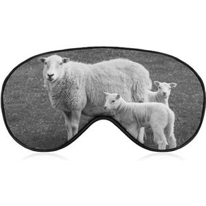 Schapen met lammeren schattige dieren ooglapje blinddoek, slaap oogmasker voor mannen vrouwen tieners kinderen, nacht slaap oogschaduw cover comfort voor reizen yoga dutje
