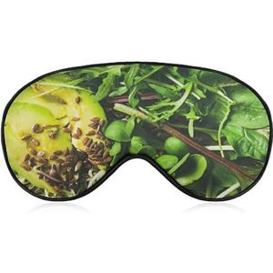 Groene bladeren fruit ontbijt ooglapje blinddoek, slaap oogmasker voor mannen vrouwen tieners kinderen, nacht slaap oogschaduw cover comfort voor reizen yoga dutje