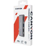 CANYON CNS-TDS05DG - USB-C Thunderbolt 3 Hub - Grijs - Aluminium
