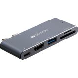 CANYON CNS-TDS05DG - USB-C Thunderbolt 3 Hub - Grijs - Aluminium
