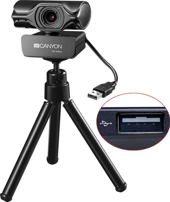 Canyon - C6 - Webcam - Zwart - 2K Resolutie - Microfoon - 80° Kijkhoek