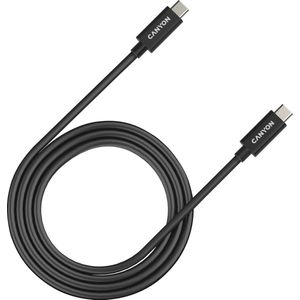 Canyon UC-44 - USB 4 kabel - 40Gbps - 240W - USB-C naar USB-C - E-marker - 1M - 240W - Geschikt voor Apple Mac - 8K @60Hz - 4K @120Hz - Thunderbolt 4 - Zwart