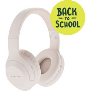 Canyon - BTHS-3 - Draadloze Over-Ear Koptelefoon - Beige - Bluetooth 5.1 - Opvouwbaar Ontwerp