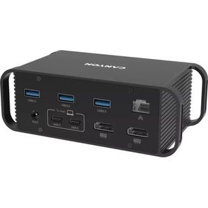 CANYON HDS-95ST - 2x 4K - For MAC Multiport Docking Station met 14 poorten - Type C - USB3.0 - USB2.0 - RJ451 - SD-kaartsleuf - 3.5 mm Jack - 100W AC-poort