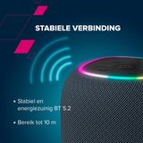 Canyon BSP-8 Bluetooth Speaker - Draagbaar - Draadloos - Speaker Pair Mode - 10 Watt Audio - RGB Backlight - Bluetooth 5.2