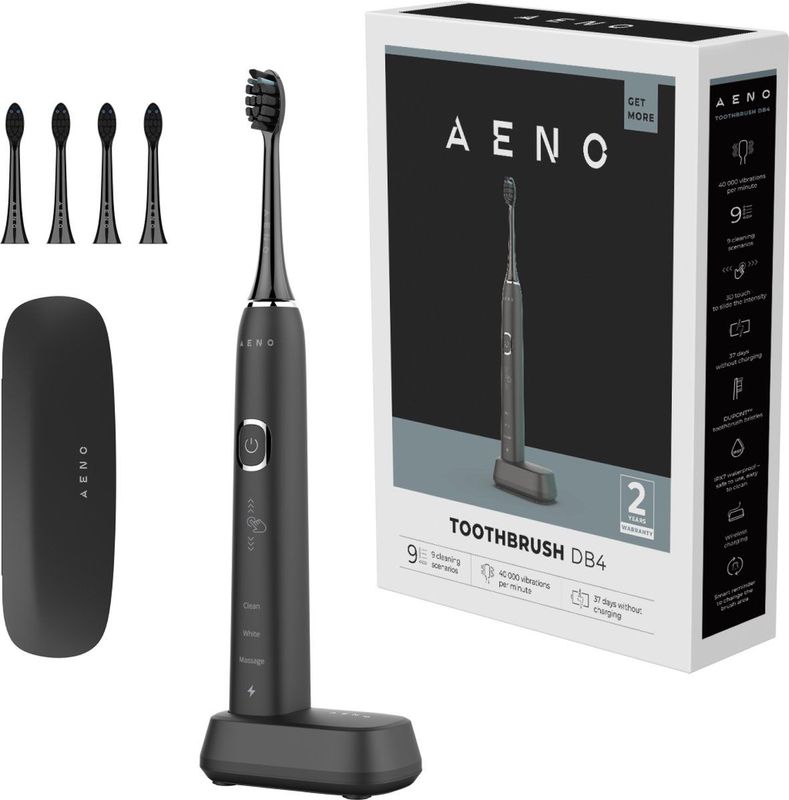 AENO - DB4 - Elektrische Tandenborstel - Inclusief 4 Borstels - Reisdoos