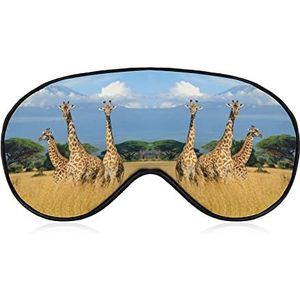 Afrikaanse Giraffe Slaap Oogmasker voor Mannen Vrouwen Tieners Kinderen, Nachtslaap Oogschaduw Cover & Blinddoek, Blokkeer Licht, Zacht Comfort voor Reizen Yoga Nap