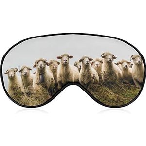 Kudde Schapen Slaap Oogmasker voor Mannen Vrouwen Tieners Kinderen, Nachtslaap Oogschaduw Cover & Blinddoek, Blokkeer Licht, Zacht Comfort voor Reizen Yoga Nap