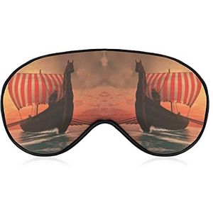 Viking Longship Sails Slaap Oogmasker voor Mannen Vrouwen Tieners Kinderen, Nachtslaap Oogschaduw Cover & Blinddoek, Blokkeer Licht, Zacht Comfort voor Reizen Yoga Nap