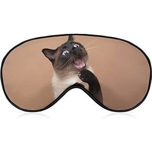 Siamese kat slaap oogmasker voor mannen vrouwen tieners kinderen, nacht slaap oogschaduw cover & blinddoek, blokkeer licht, zacht comfort voor reizen yoga dutje