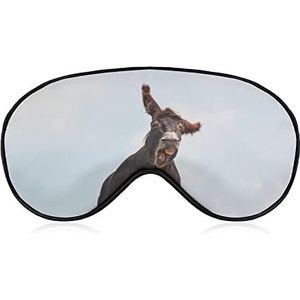 Grappig lachend ezel slaap oogmasker voor mannen vrouwen tieners kinderen, nacht slaap oogschaduw dekking & blinddoek, blokkeer licht, zacht comfort voor reizen yoga dutje