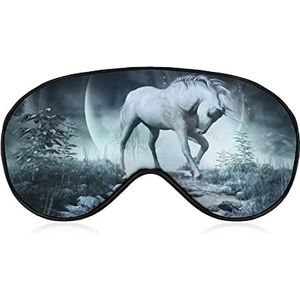 Night Unicorn Creek Moon Sleep Oogmasker voor Mannen Vrouwen Tieners Kinderen, Nachtslaap Oogschaduw Cover & Blinddoek, Blokkeer Licht, Zacht Comfort voor Reizen Yoga Nap