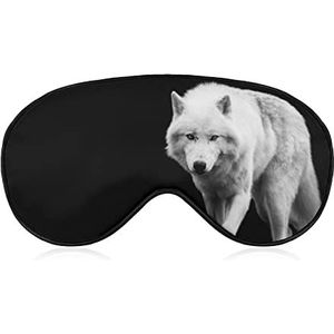 Witte Wolf Slaap Oogmasker voor Mannen Vrouwen Tieners Kinderen, Nachtslaap Oogschaduw Cover & Blinddoek, Blokkeer Licht, Zacht Comfort voor Reizen Yoga Nap