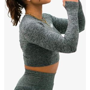 Forza - Seamless Crop Top - Grijs - Ademend Materiaal