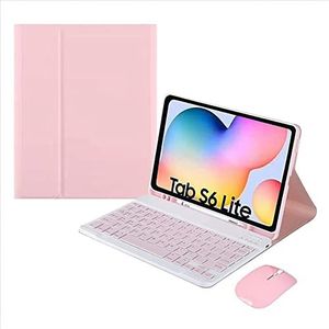 Voor Samsung Galaxy Tab S7 Fe 12,4 Inch T730/T736/T733/T738 2021 Toetsenbord Case + Afneembaar Bluetooth Draadloos Toetsenbord + Bluetooth Draadloze Muis-flip Lederen Stand Cover-ingebouwde Pen Lade