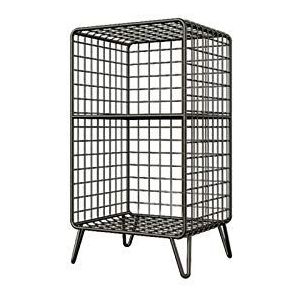 Prachtig CS-Qing-bureau Versier de salontafel, metalen gaas opbergtafel thuis woonkamer kantoor bank bijzettafel tijdschriftenrek (afmetingen: 35 * 30 * 65CM, kleur: goud)