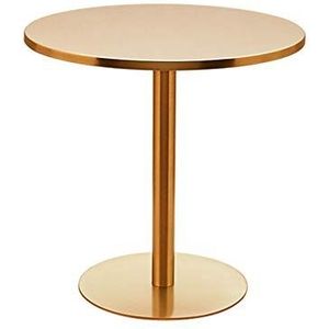 Prachtige CS-Qing-Desk gouden smeedijzeren salontafel, eenvoudig te monteren ronde bijzettafel thuis keuken restaurant café eettafel (afmetingen: 60 * 60 * 75CM, kleur: goud)