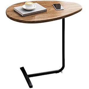 Prachtige CS-Qing-Desk massief houten salontafel, ovale snacktafel, eenvoudig te monteren bank bijzettafel woonkamer slaapkamer nachtkastje lade tafel (maat: B, kleur: 45 * 30 * 61,5 cm)