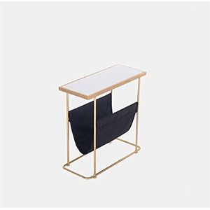 Prachtige CS-Qing-Desk 2-laags banktafel, marmeren rechthoekige salontafel multifunctionele consoletafel thuiskantoor woonkamer bank bijzettafel (afmetingen: 60 * 25 * 55CM, kleur: A)
