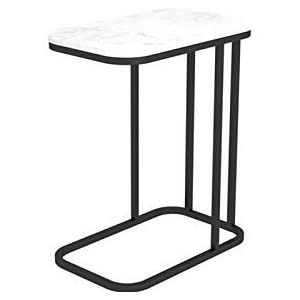 Exquise CS-Qing-Desk C-vormige marmeren salontafel, rechthoekige bijzettafel Café Kantoor Woonkamer Banktafel Balkon Boekenkamer Vrije tijd Leestafel (Grootte: 50 * 30 * 60CM, Kleur: A)
