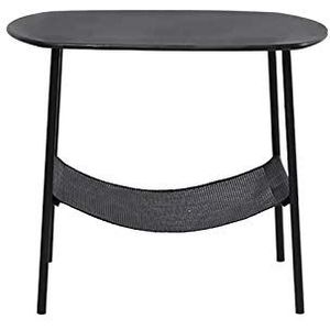 Exquise CS-Qing-Desk zwarte smeedijzeren salontafel, dubbellaags thuiskantoor bureau slaapkamer balkon vrije tijd leestafel afmeting: 60 * 45 * 50CM (afmetingen: 60 * 45 * 50CM, kleur: zwart)