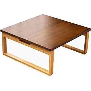 Exquise CS-Qing-Desk massief houten eettafel, groot oppervlak dienbladtafel woonkamer balkon theekamer balkon vrijetijdssalontafel Afmeting: 60/70/80CM (afmetingen: 60 * 60 * 26CM, kleur: B)