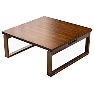 Exquise CS-Qing-Desk massief houten eettafel, groot oppervlak lade tafel woonkamer balkon theekamer balkon vrije tijd salontafel Maat: 60/70/80CM (maat: 80 * 80 * 31CM, kleur: D)