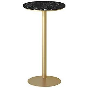 Prachtige CS-Qing-Desk marmeren ronde salontafel, gouden metalen beugel hoge eettafel woonkamer restaurant café onderhandelingstafel Ø55cm (afmetingen: 55 * 55 * 75CM, kleur: B)