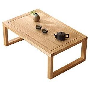 Exquise CS-Qing-Desk massief houten salontafel, woonkamer retro meubilair slaapkamer balkon theekamer multifunctionele lage tafel theetafel (afmetingen: 60 * 40 * 30CM, kleur: A)