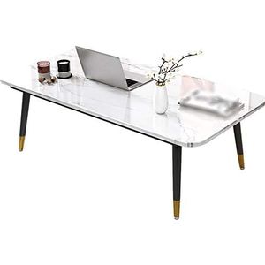 Prachtige CS-Qing-Desk thuiskantoor, houten tafelblad grote rechthoekige salontafel woonkamer café restaurant eettafel (afmetingen: 120 * 60 * 46CM, kleur: wit)