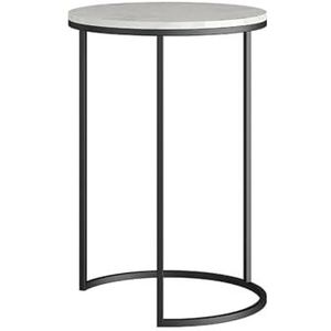Prachtige CS-Qing-Desk marmeren ronde salontafel, metalen frame bijzettafelset stapelbare banktafel winkel zakenhal hotel decoratieve tafel (afmetingen: 40 * 60 cm, kleur: B)