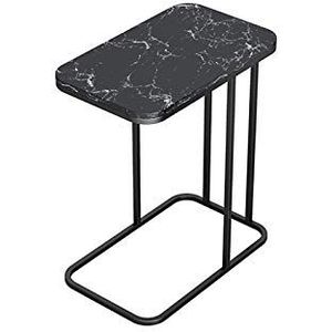 Prachtige CS-Qing-Desk Enkellaagse rechthoekige salontafel, marmeren afwerking Metalen bijzettafel Kantoorappartement Woonkamer Bank Zijkant Decoratieve tafel (afmetingen: 50 * 30 * 58CM, Kleur: C)