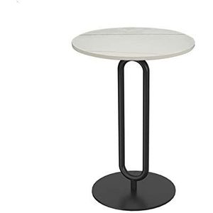 Exquise CS-Qing-Desk marmeren salontafel, enkele metalen ronde bijzettafel woonkamer kantoor ontvangstruimte receptie bureau café onderhandelingstafel (afmetingen: 40 * 40 * 55CM, kleur: A)