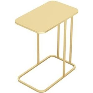 Prachtige CS-Qing-Desk smeedijzeren salontafel, enkellaags rechthoekige salontafel balkon woonkamer bank bijzettafel snackrek (afmetingen: 50 * 30 * 58CM, kleur: goud)