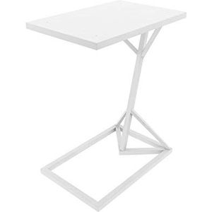 Exquise CS-Qing-Desk smeedijzeren salontafel, grote rechthoekige theetafel woonkamer slaapkamer hotel nachtkastje bank zijhoektafel (afmetingen: 45 * 30 * 58CM, kleur: wit)