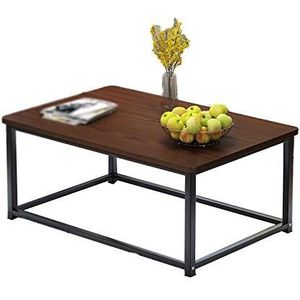 Exquise CS-Qing-Desk houten salontafel, groot oppervlak metalen frame receptie kantoor ontvangstruimte appartement banktafel (afmetingen: 100 * 48 * 46CM, kleur: C)