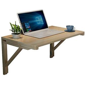 Wandgemonteerde tafel, opklapbureau, werkbank, eettafel, 1,7 cm dik grenen bord laadvermogen 60 kg geschikt voor smalle ruimtes, vrije tijd salontafel (kleur: houtkleur, maat: 70 x 50 cm)